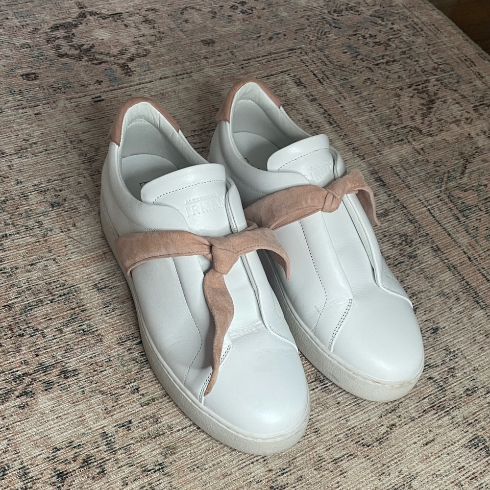Alexandre Birman White and Pink Sneakers